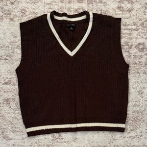 Women's Brown Knit Sweater Vest